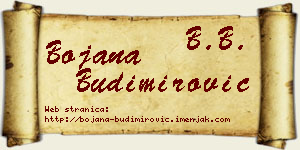 Bojana Budimirović vizit kartica